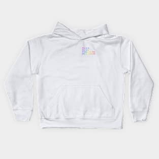 Gay is in (small rainbow text) Kids Hoodie